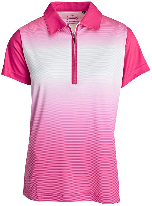 Women&#39;s Sublimated Colour Block Striped Golfer Polo Shirt