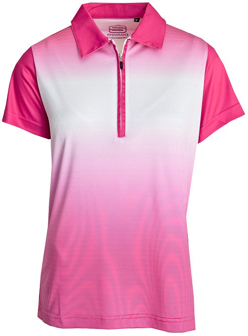 Women's Sublimated Colour Block Striped Golfer Polo Shirt Swagg South
