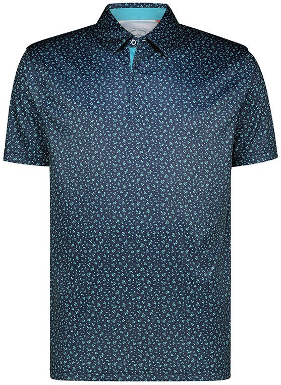 Men&#39;s Ditsy Floral Dry Tech Performance Golfer Polo Shirt