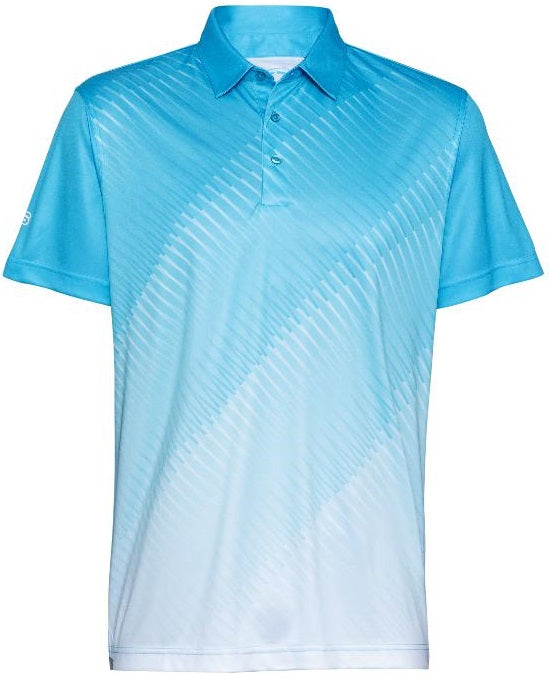 Custom Golf Polo Shirt Tie Dye Teal-White 3D Performance Men's Size:L