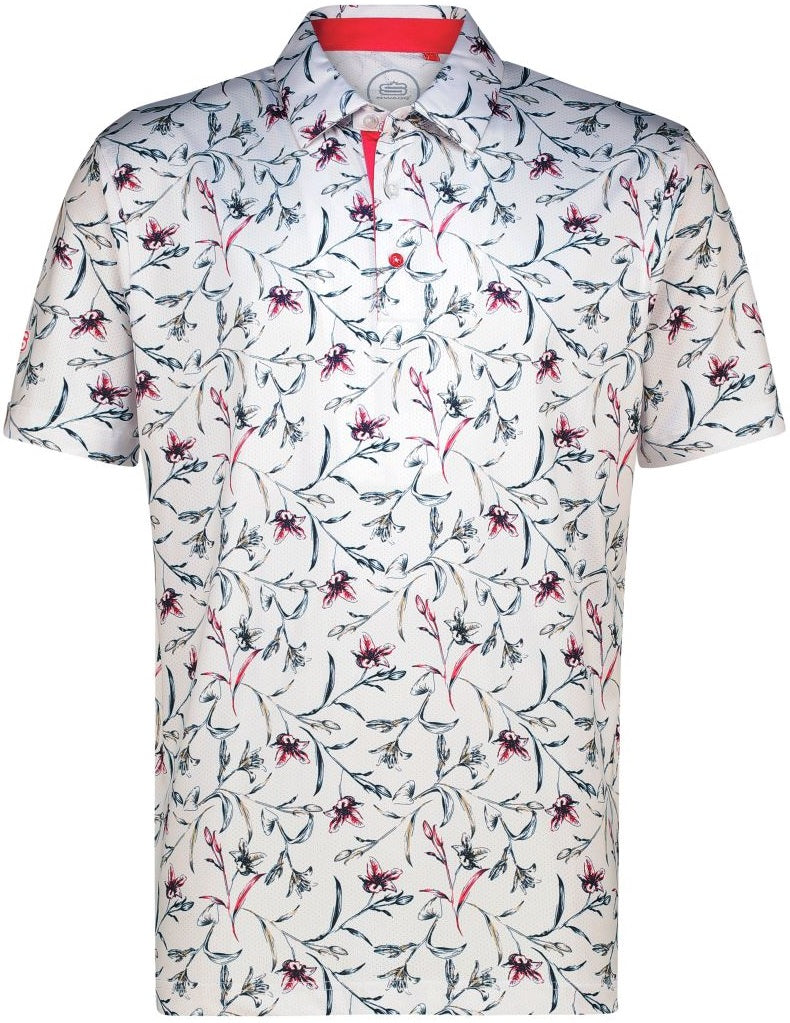 Men's Power Lily Dry Tech Performance Golfer Polo Shirt