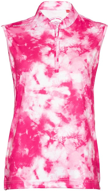 Women&#39;s Tie-Dye Sleeveless Golfer Polo Shirt