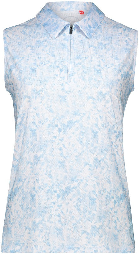 Women's Fun Flora Sleeveless Golfer Polo Shirt