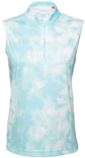 Women&#39;s Tie-Dye Sleeveless Golfer Polo Shirt