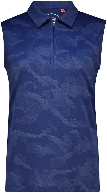 Women's Femme Camo Sleeveless Golfer Polo Shirt