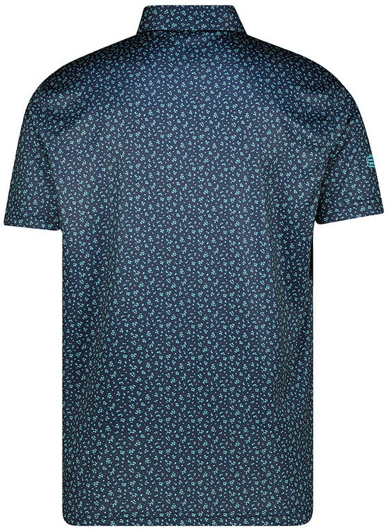 Men&#39;s Ditsy Floral Dry Tech Performance Golfer Polo Shirt