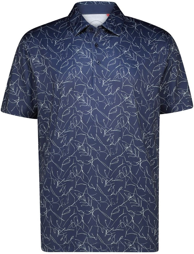 Men's Sketchy Floral Dry Tech Performance Golfer Polo Shirt