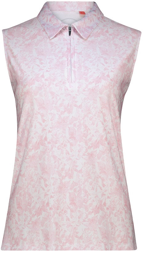 Women's Fun Flora Sleeveless Golfer Polo Shirt