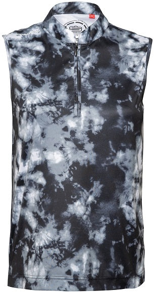 Women&#39;s Tie-Dye Sleeveless Golfer Polo Shirt