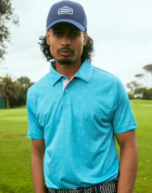 Men's Summer Vibes Dry Tech Performance Golfer Polo Shirt-3