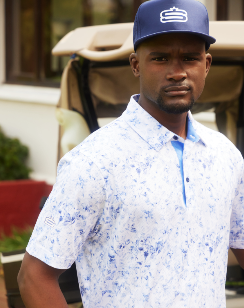 Men's Photo Flora Dry Tech Performance Golfer Polo Shirt-3
