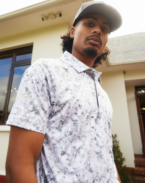 Men's Photo Flora Dry Tech Performance Golfer Polo Shirt-3