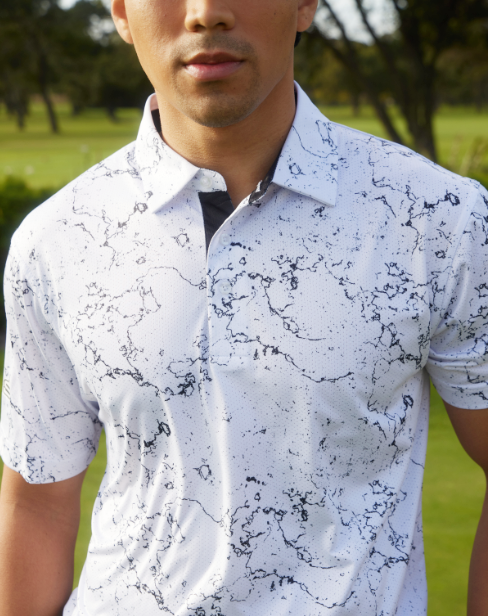 Men&#39;s Marbled Dry Tech Performance Golfer