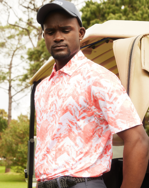 Men's Ikat Dry Tech Performance Golfer Polo Shirt-3