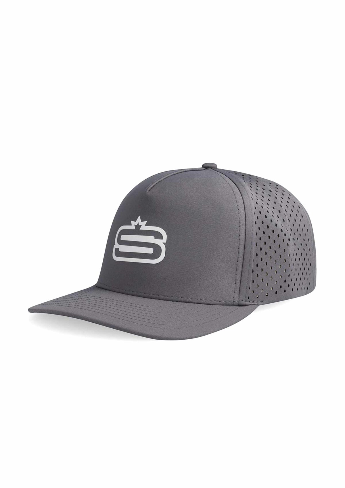 Alpha - 5 Panel Performance Cap with "S" Print & Laser Hole Detail