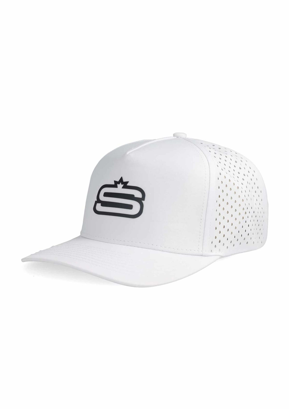 Alpha - 5 Panel Performance Cap with "S" Print & Laser Hole Detail