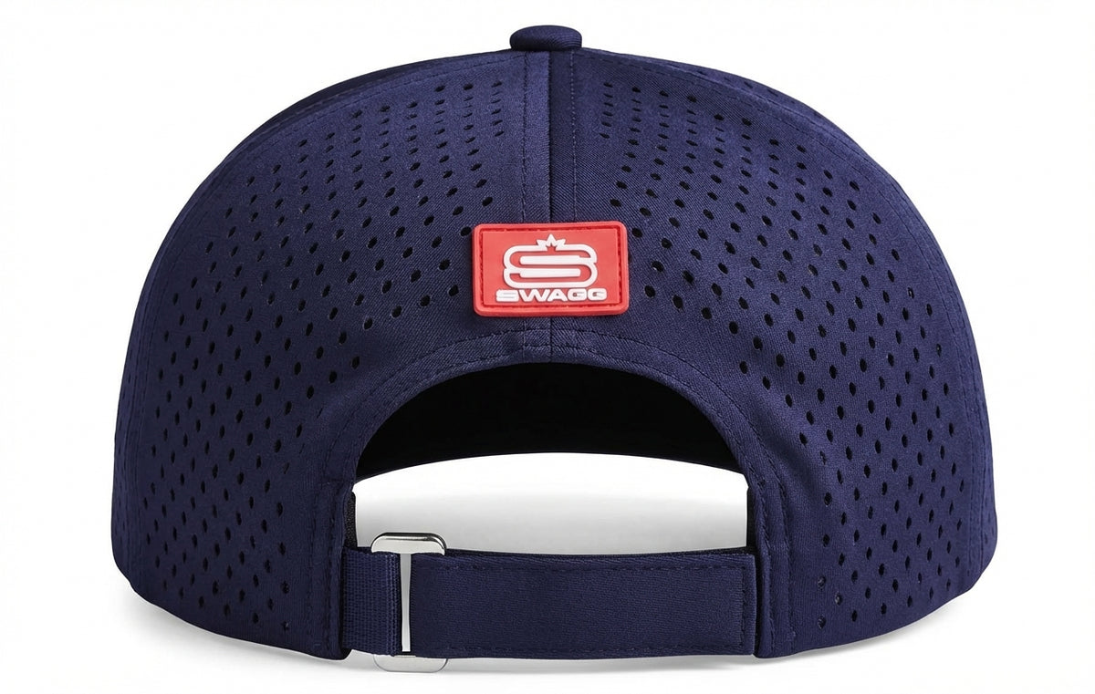 Alpha - 5 Panel Performance Cap with "S" Print & Laser Hole Detail
