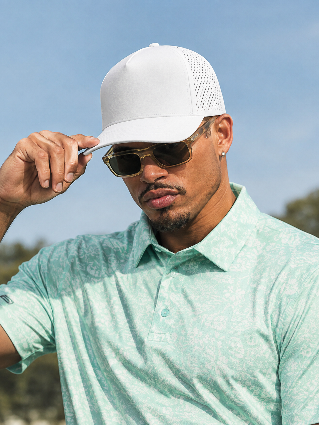 Alpha - 5 Panel Performance Cap with Laser Hole Detail-2