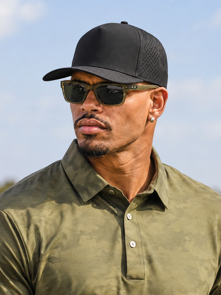 Alpha - 5 Panel Performance Cap with Laser Hole Detail-2