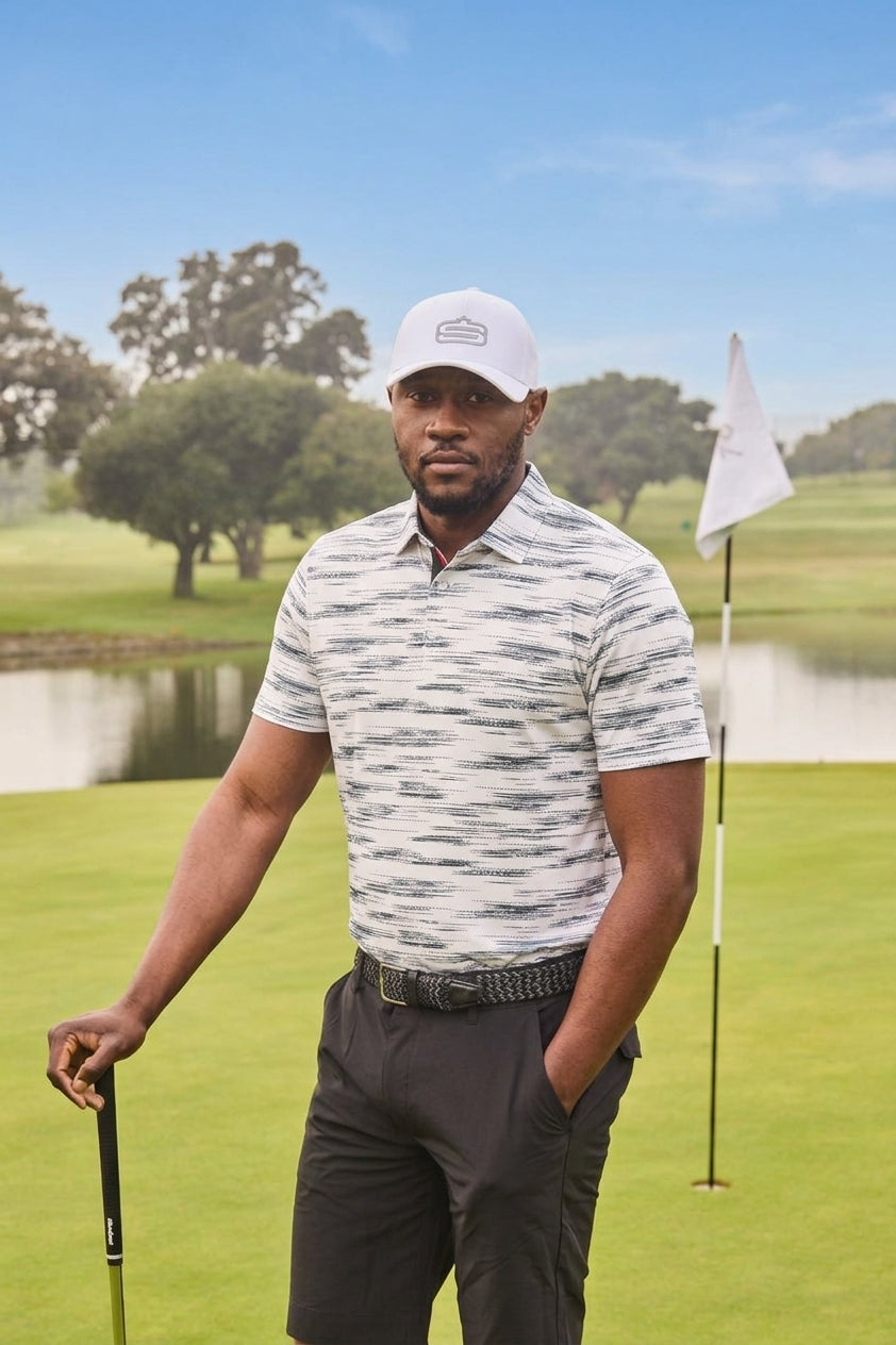 Men's Blurred Lines Dry Tech Performance Golfer Polo Shirt-2