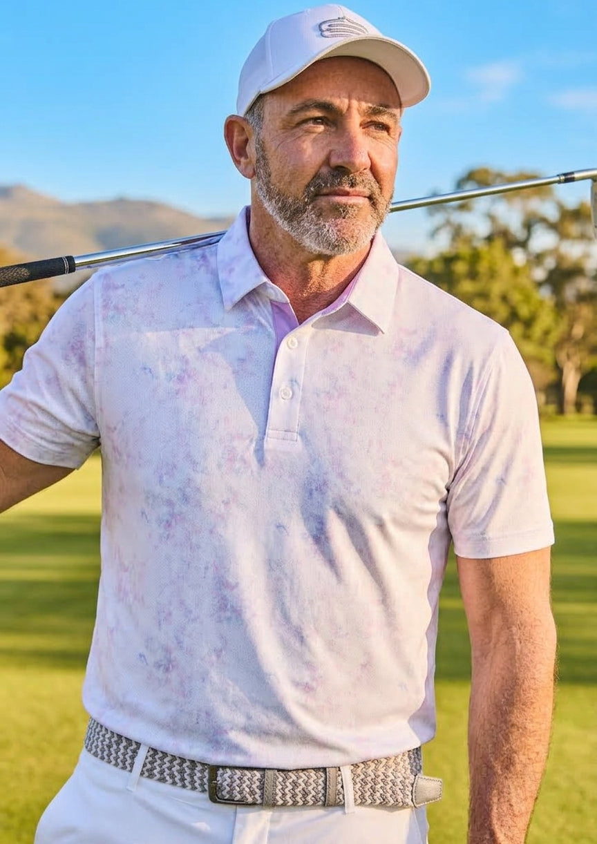 Men's Virtual Noise Dry Tech Performance Golfer Polo Shirt-2
