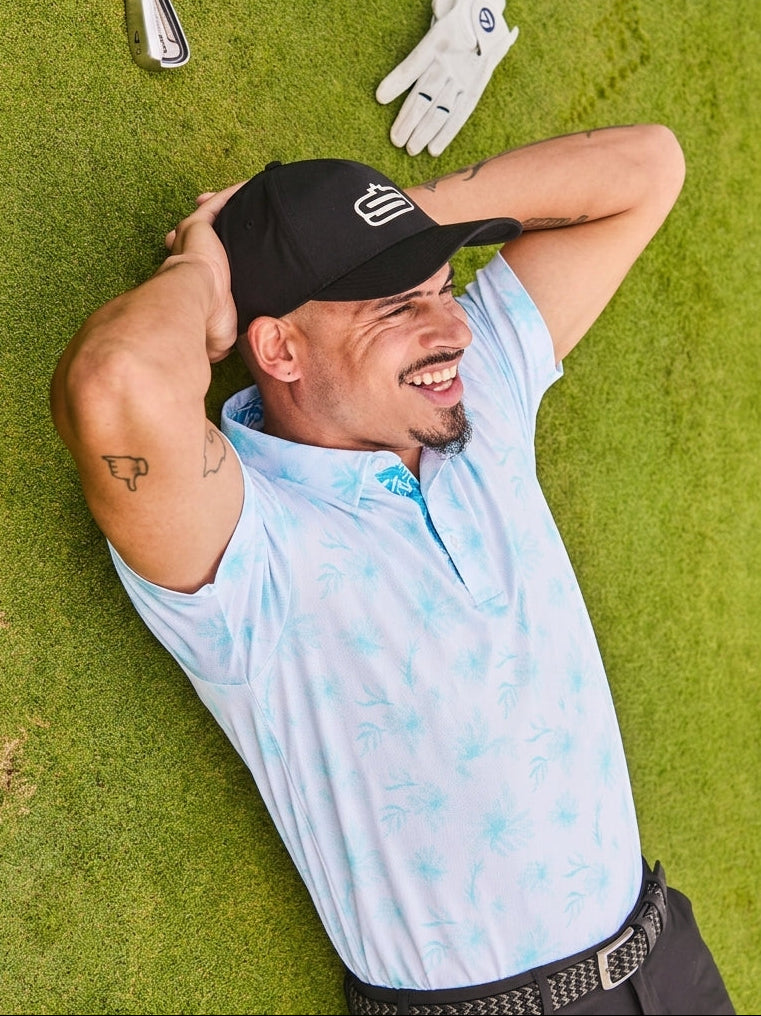 Men's Pastel Bloom Dry Tech Performance Golfer Polo Shirt-2