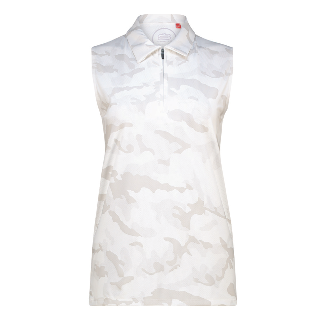 Women's Femme Camo Sleeveless Golfer Polo Shirt-1