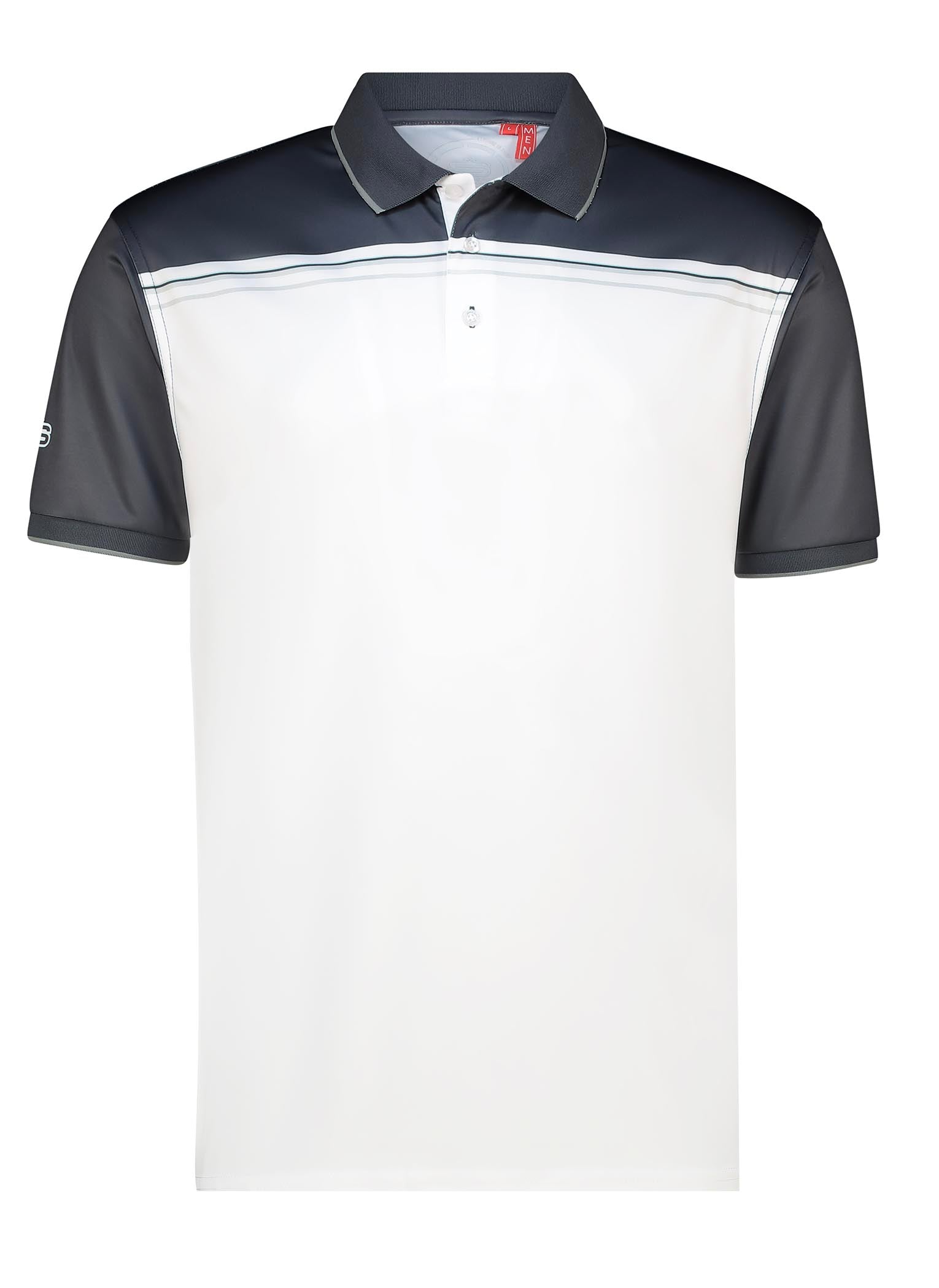 Men s Retro Dry Tech Performance Golfer Polo Shirt 2XL Dark Grey White