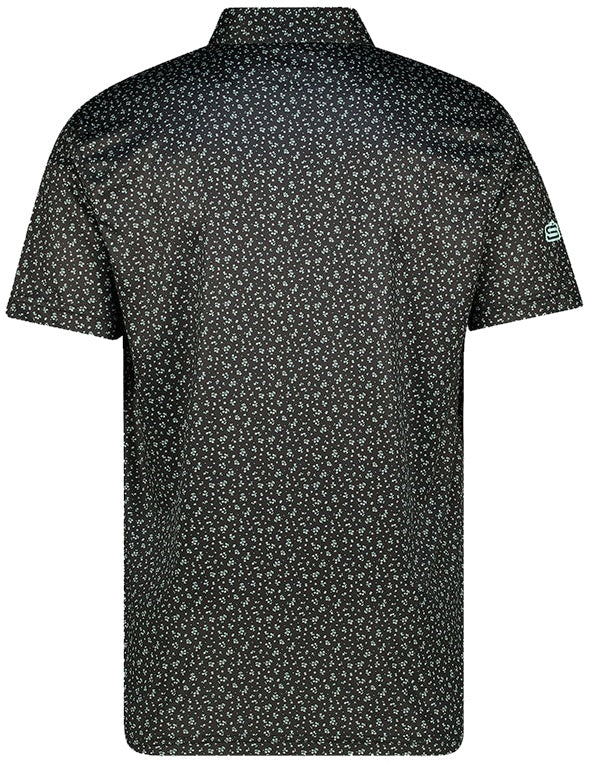 Men&#39;s Ditsy Floral Dry Tech Performance Golfer Polo Shirt