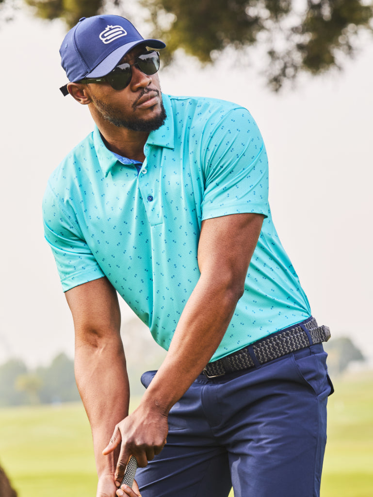 Men's Micro Meadow Dry Tech Performance Golfer Polo Shirt