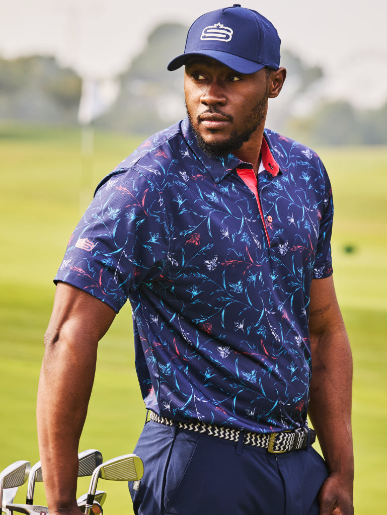 Men's Power Lily Dry Tech Performance Golfer Polo Shirt