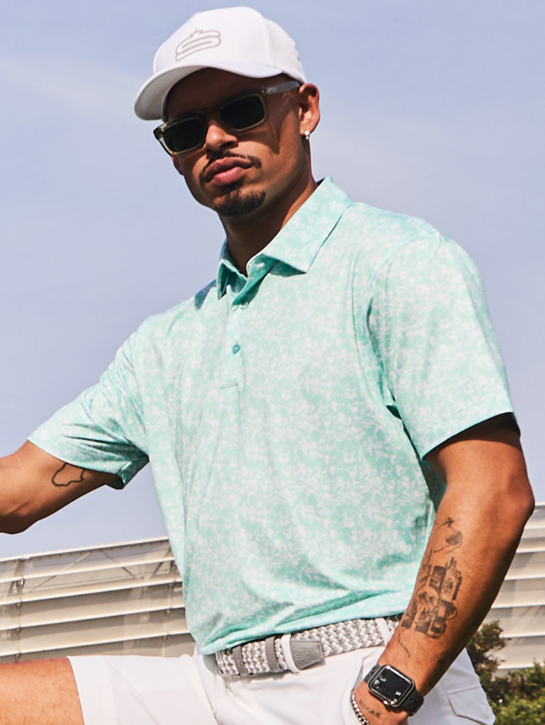 Men's Tidal Drift Dry Tech Performance Golfer Polo Shirt