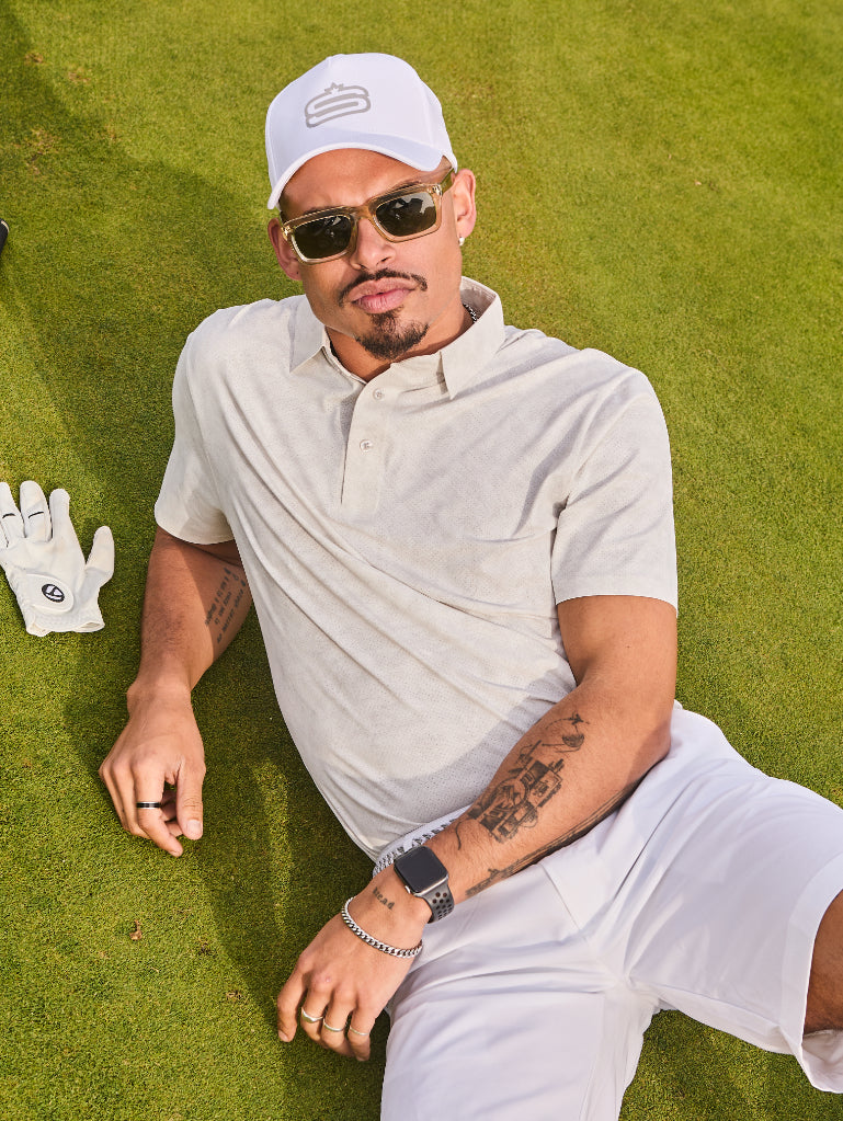 Men's Aventus Glacier Dry Tech Performance Golfer Polo Shirt
