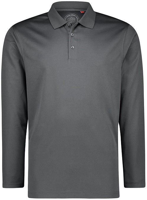 Men's Basic Performance Long Sleeve Golfer Polo Shirt - Swagg
