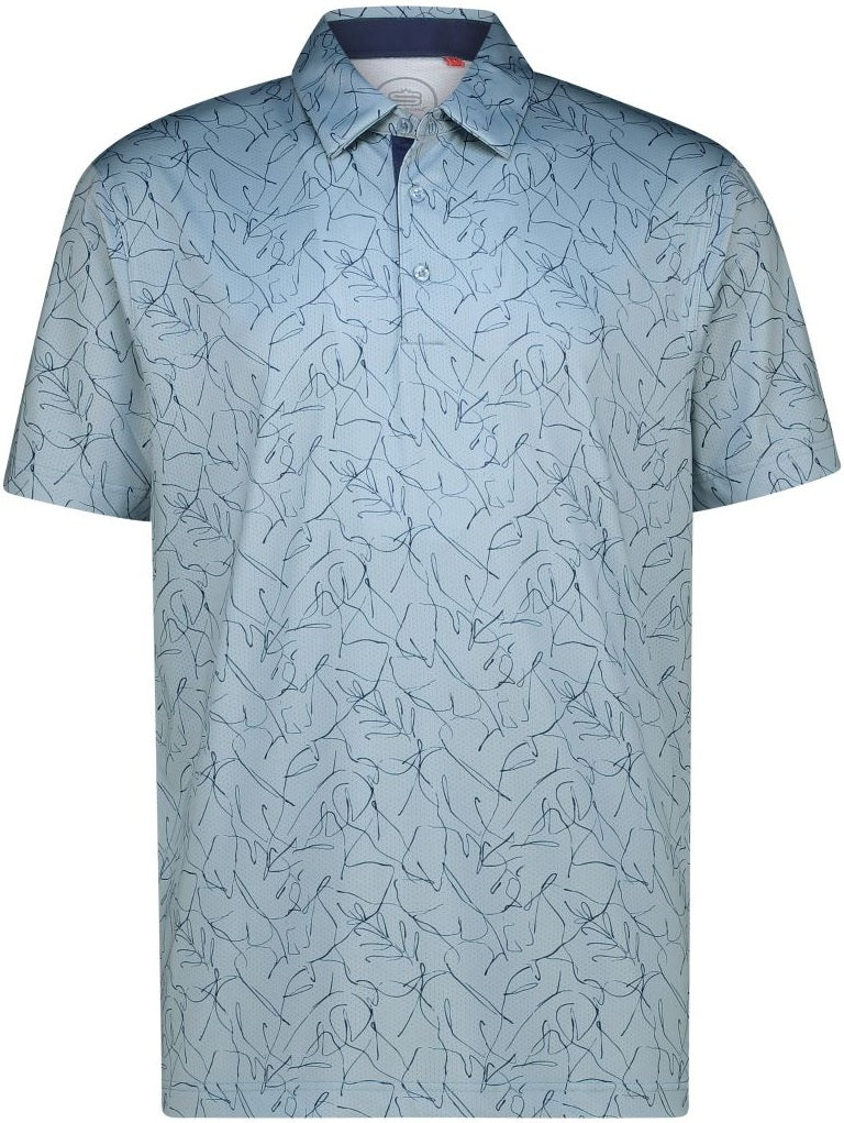 Men's Sketchy Floral Dry Tech Performance Golfer Polo Shirt