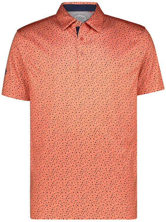 Men&#39;s Ditsy Floral Dry Tech Performance Golfer Polo Shirt