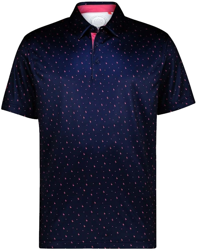 Men&#39;s Flamingo Dry Tech Performance Golfer Polo Shirt