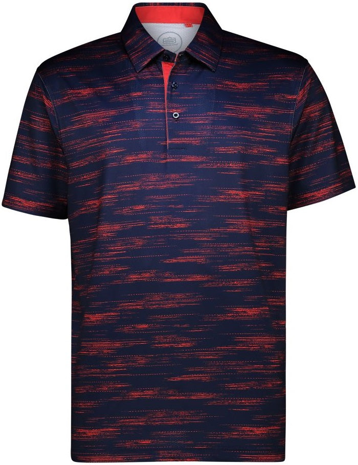 Men's Blurred Lines Dry Tech Performance Golfer Polo Shirt