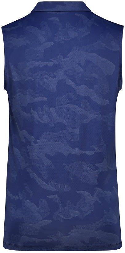 Women's Femme Camo Sleeveless Golfer Polo Shirt-2