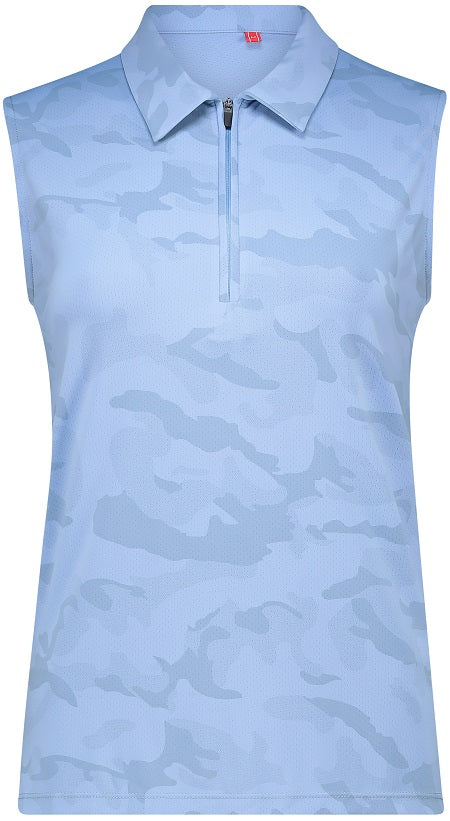 Swagg Ladies Femme Camo Sleeveless Golfer Polo Shirt - Image 2