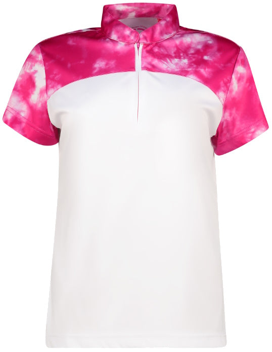 Women&#39;s Tie-Dye Short Sleeve Golfer Polo Shirt