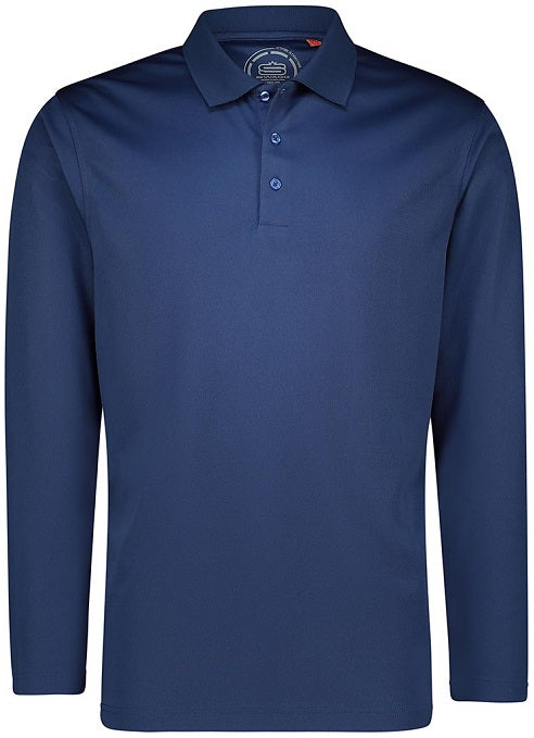 Men's Basic Performance Long Sleeve Golfer Polo Shirt Swagg