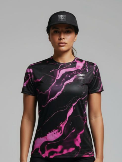 Ladies Pink Thunda Technical Running T-shirt