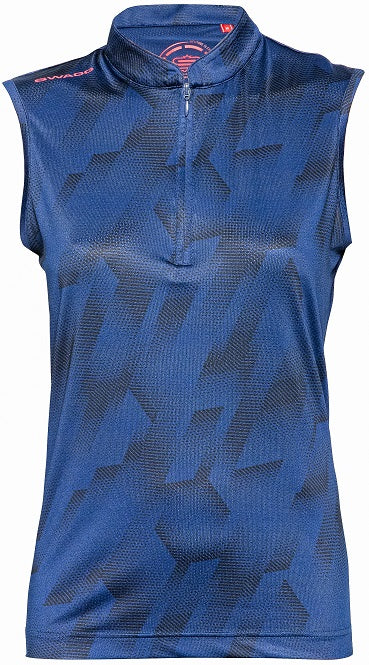 Women&#39;s Geo Sleeveless Dry Tech Golfer Polo Shirt