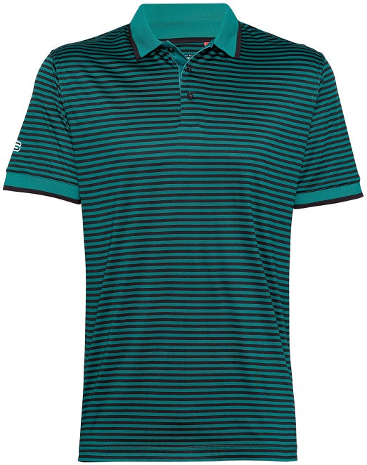 Men&#39;s Yarn-Dye Stripe Dry Tech Performance Golfer Polo Shirt